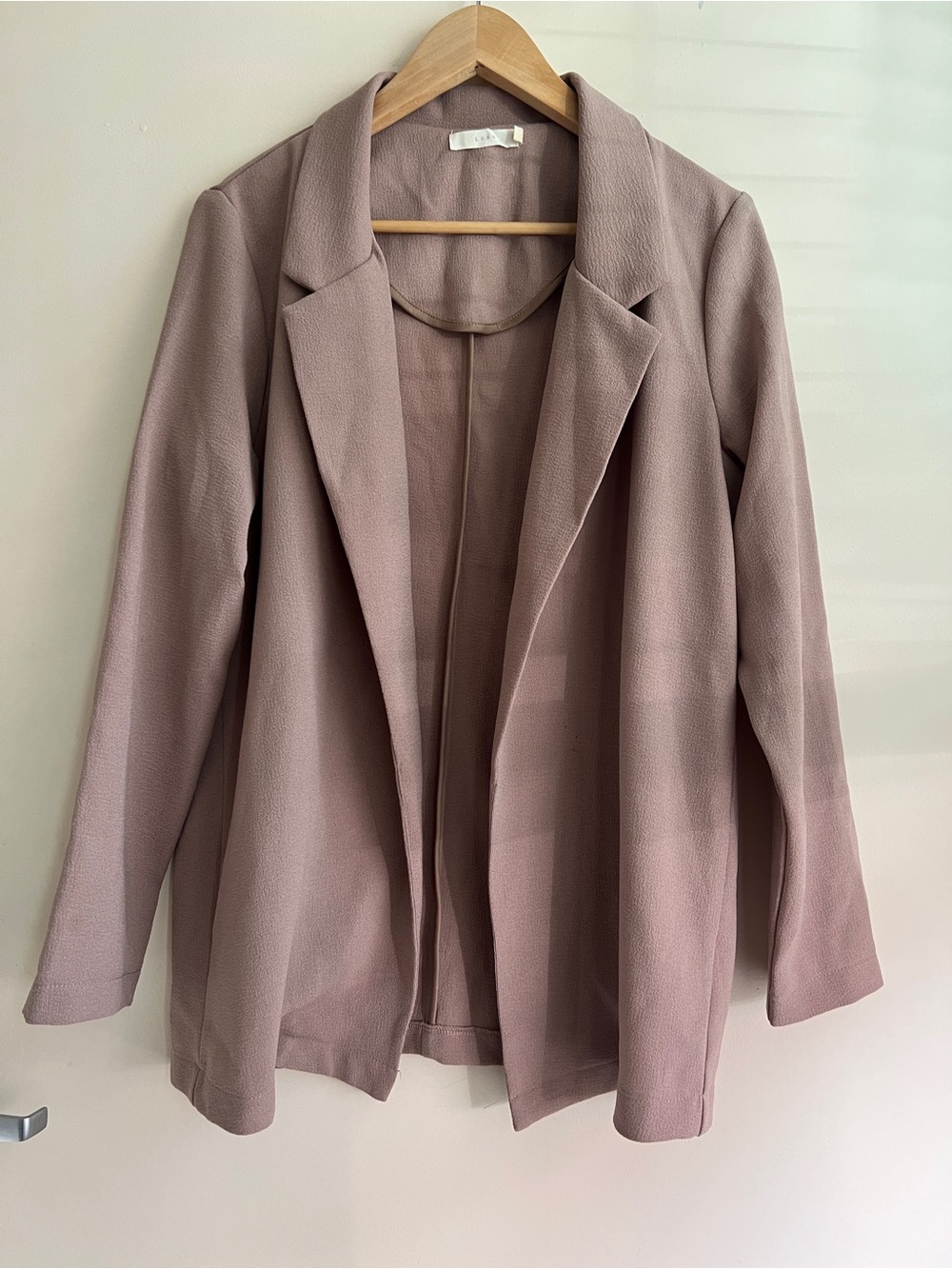 LUSH Women's Mauve Open-Front Blazer Jacket